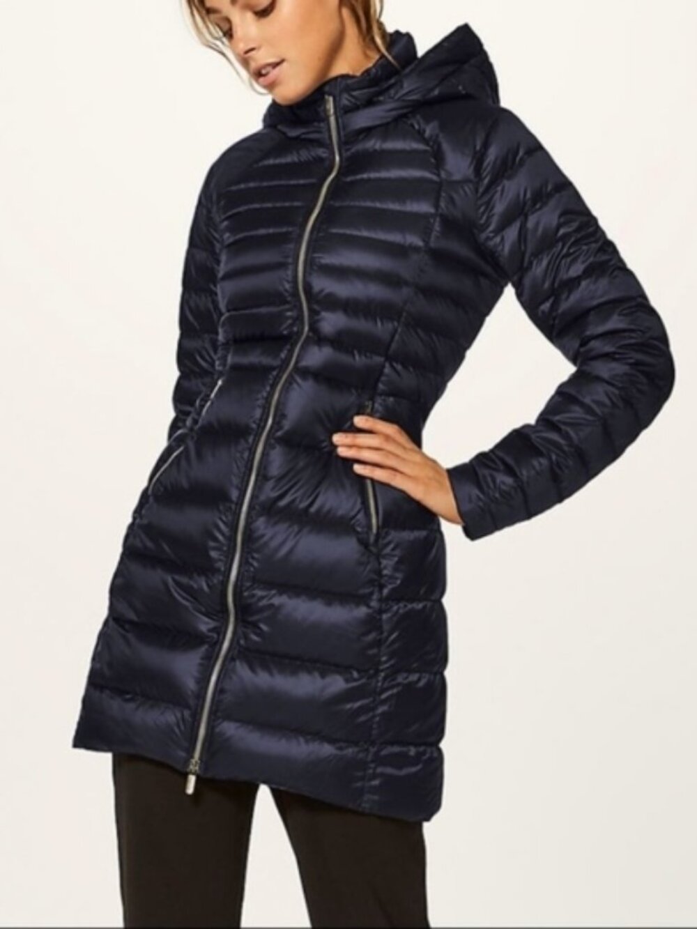 Lululemon Brave The Cold Jacket in Deep Indigo Navy Blue Size 8 Goose Down Parka